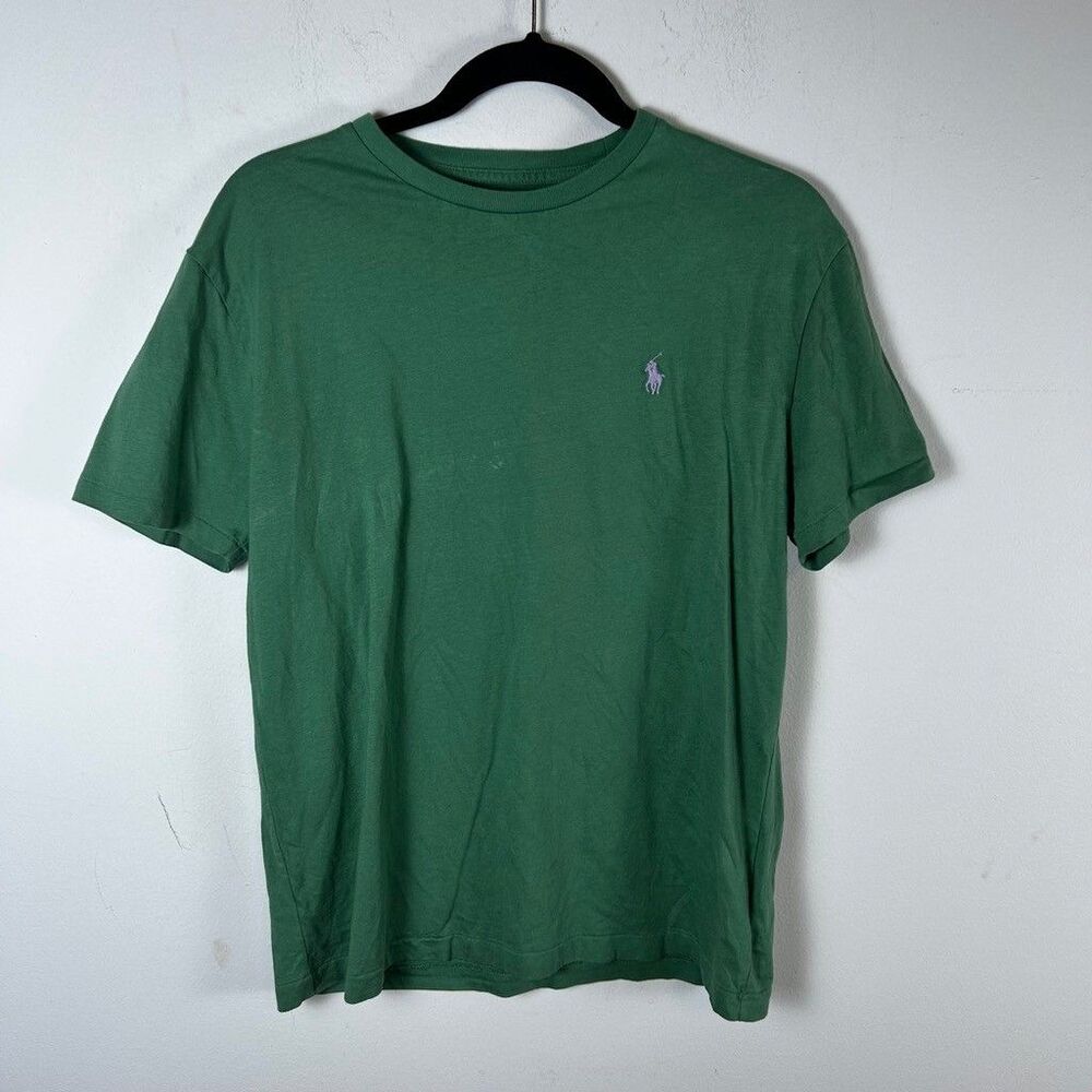 Polo Ralph Lauren T-Shirt Mens Small Green Classic Fit Pony Logo Crew Neck - Picture 1 of 7
